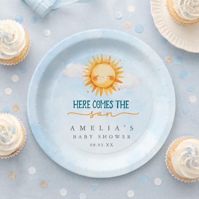 Here Comes the Son Baby Shower Paper Plate (Here Comes the Son Baby Shower Paper Plates)
