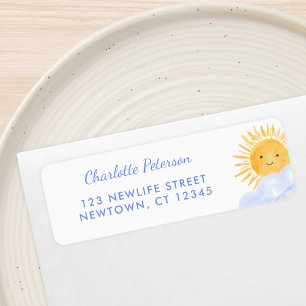Here Comes The Son Baby Shower Return Address Label
