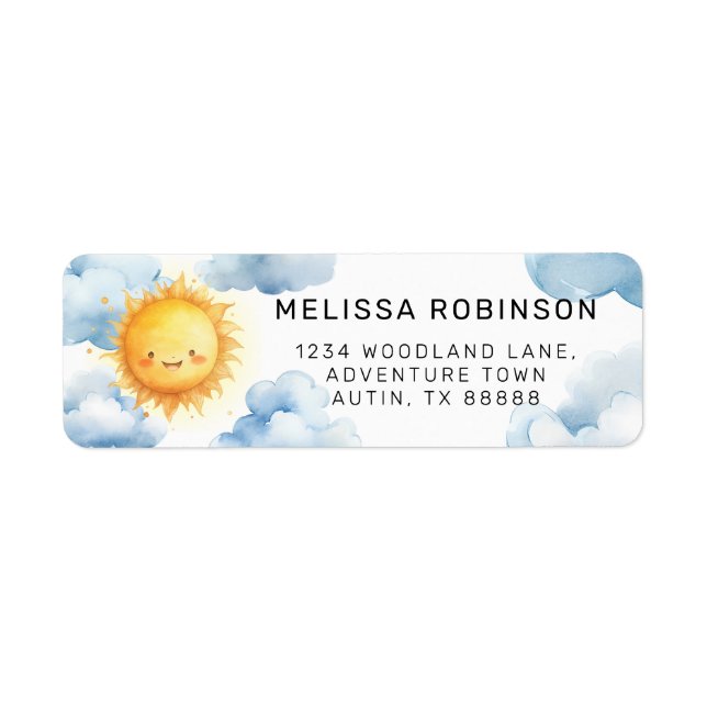 Here Comes the Son Baby Shower Return Address Label (Front)