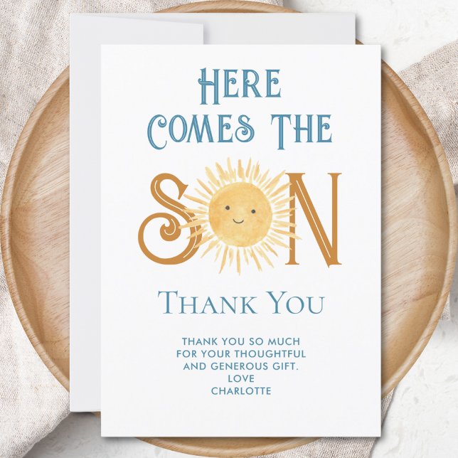 Here Comes The Son Baby Shower Thank You (Creator Uploaded)