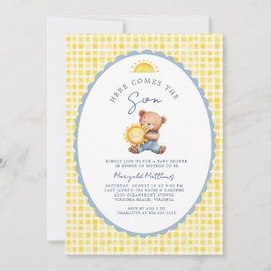 Here Comes the Son Bear Baby Shower Invitation 