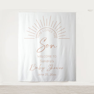 Here Comes The Son Boho Baby Shower Tapestry