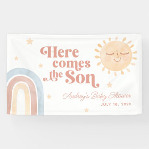 Here Comes the Son Boho Baby Shower Welcome Banner