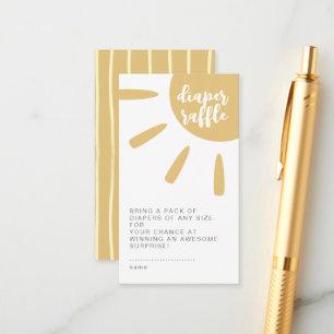 Here Comes The Son Boho Minimal Diaper Raffle Enclosure Card