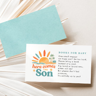 Here Comes The Son Books For Baby Shower Enclosure Card