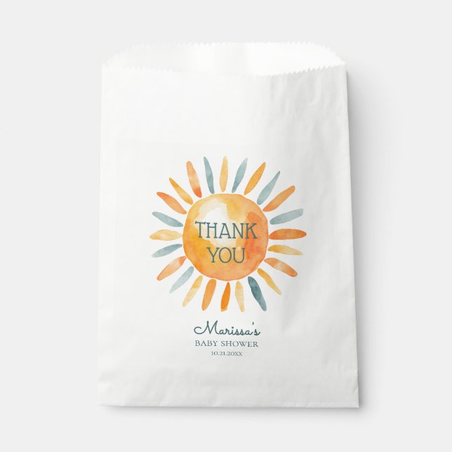 Here Comes the Son Boy Baby Shower Favour Bag (Front)