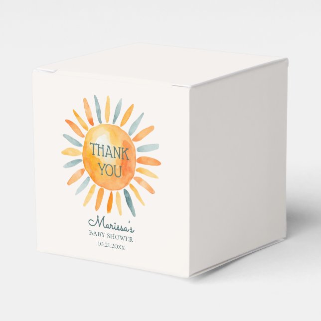 Here Comes the Son Boy Baby Shower Favour Box (Front Side)