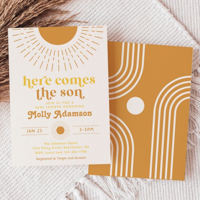 Here Comes the Son Boy Baby Shower Invitation (Creator Uploaded)