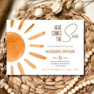 Here comes the son boy Baby shower Invitation