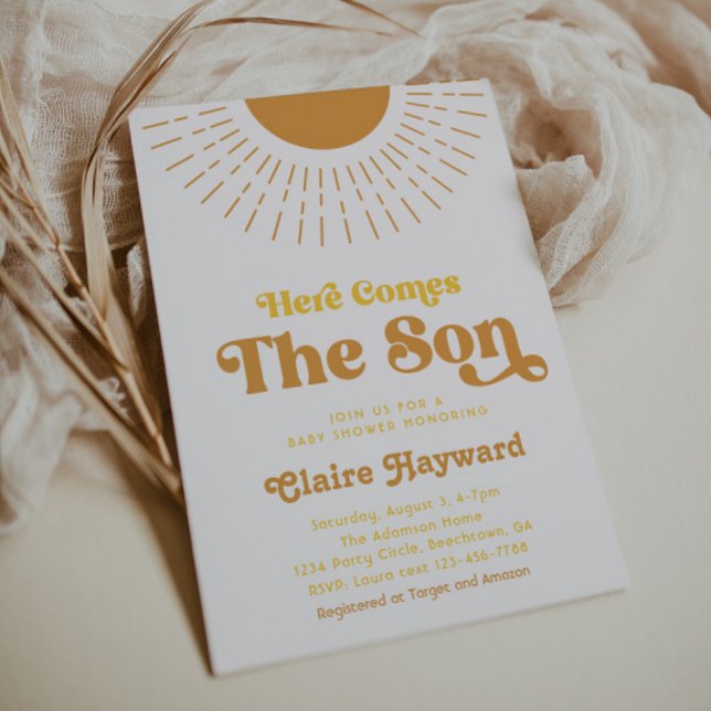Here Comes the Son Boy Baby Shower Invitation (Creator Uploaded)