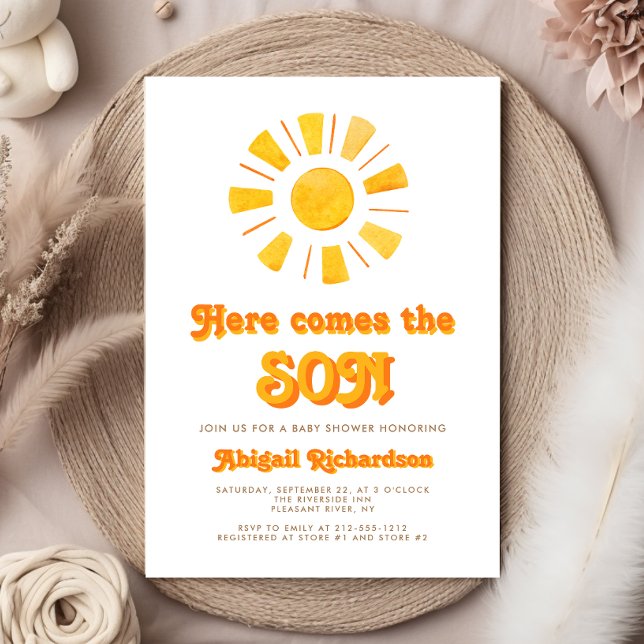 Here Comes the Son Boy Baby Shower Invitation (Creator Uploaded)