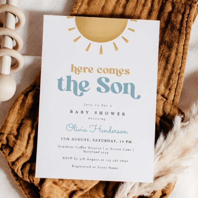 Here Comes the Son Boy Baby Shower Invitation (Creator Uploaded)