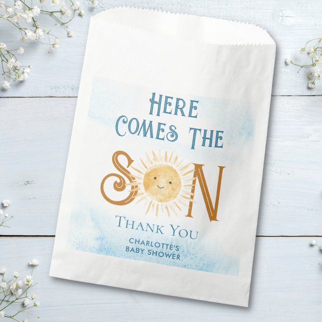 Here Comes The Son Boy's Baby Shower Favour Bag (Creator Uploaded)