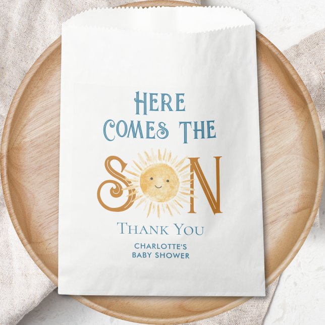 Here Comes The Son Boy's Baby Shower Favour Bag (Creator Uploaded)