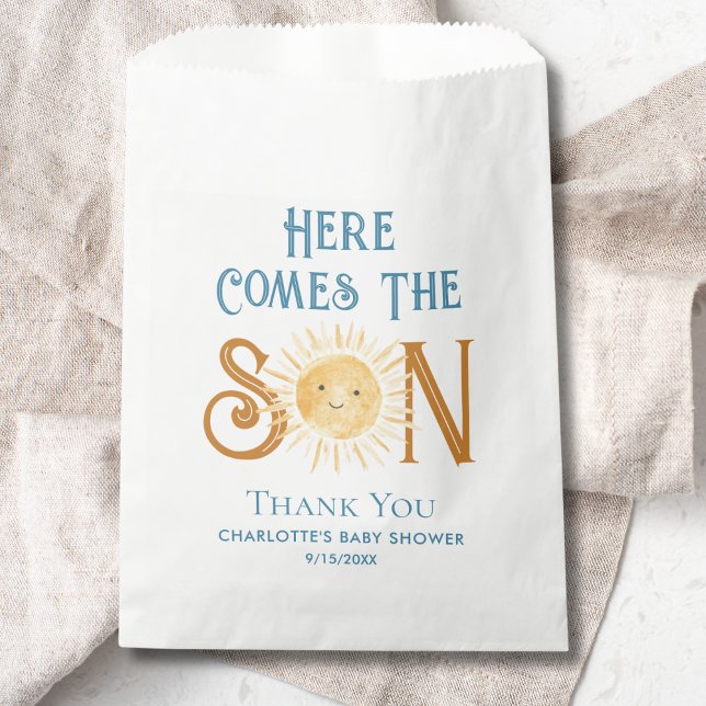 Here Comes The Son Boy's Baby Shower Favour Bag (Creator Uploaded)