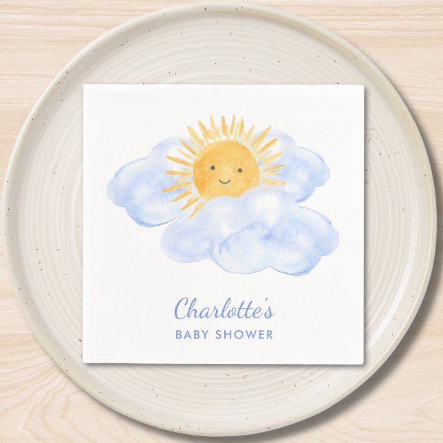 Here Comes The Son Boy's Baby Shower Napkin (Creator Uploaded)