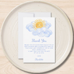 Here Comes The Son Boy's Baby Shower Thank You Card