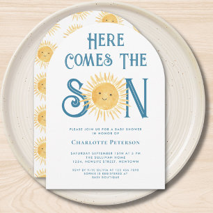 Here Comes The Son Cute Boy's Baby Shower Arch Invitation