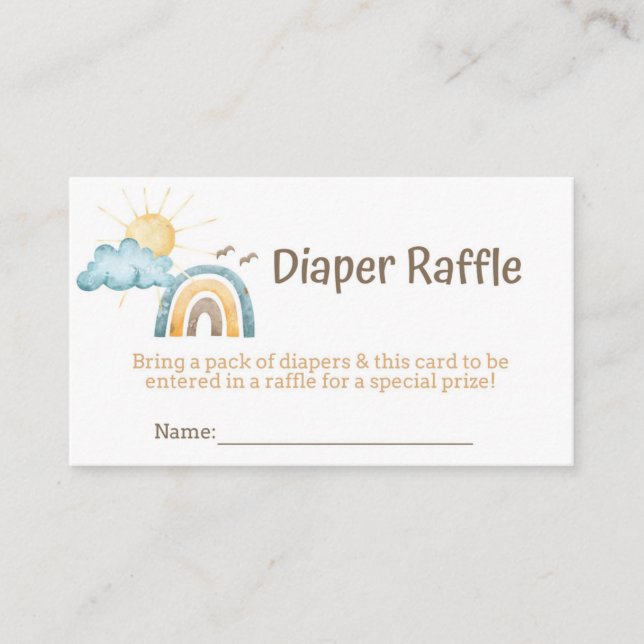 Here Comes The Son Diaper Raffle Card (Front)