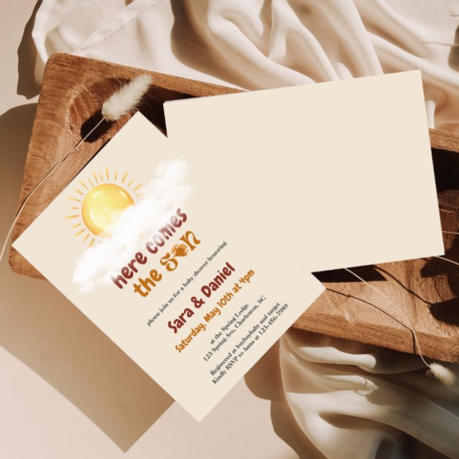 Here comes the son gender reveal Invitation (Creator Uploaded)