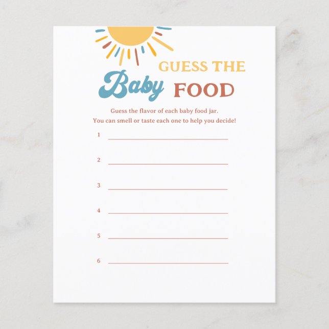 Here Comes The Son Guess The Baby Food Game (Front)