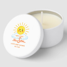 Here Comes the Son Hand Drawn Sunshine Baby Shower