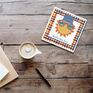 Here Comes the Son Plaid Baby Boy Shower Napkin
