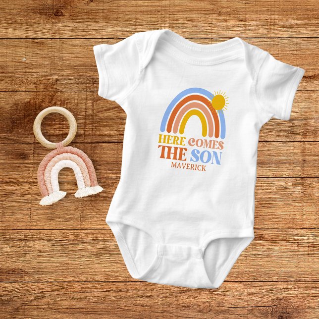 Here Comes The Son Rainbow Boy  Baby Bodysuit (Creator Uploaded)
