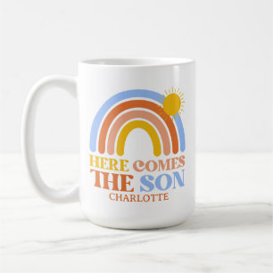 Here Comes The Son Rainbow Boy Baby Shower Coffee Mug