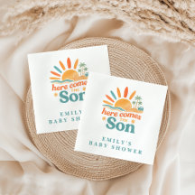 Here Comes The Son Retro Baby Boy Shower