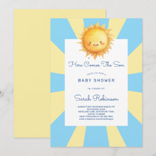 Here Comes The Son Retro Baby Shower Invitation