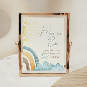 Here Comes The Son Retro Baby Shower Mum Osa Bar Poster