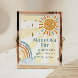 Here Comes the Son Retro Baby Shower Mum Osa Bar Poster