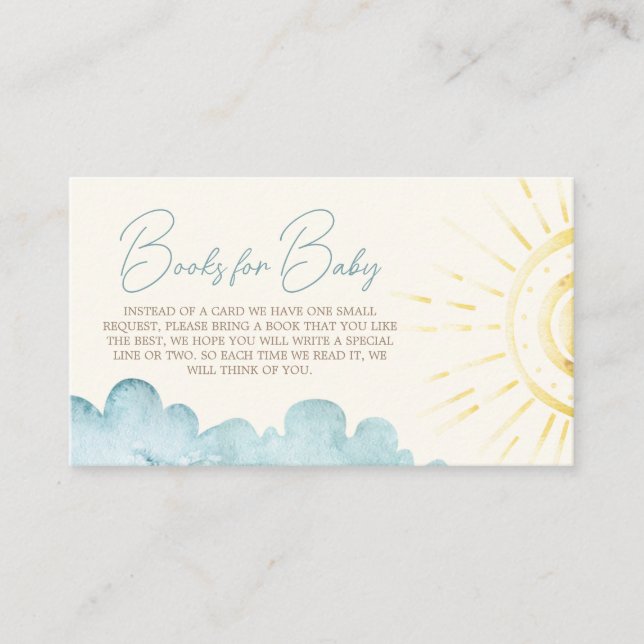 Here Comes The Son Retro Books for Baby Enclosure Card (Front)