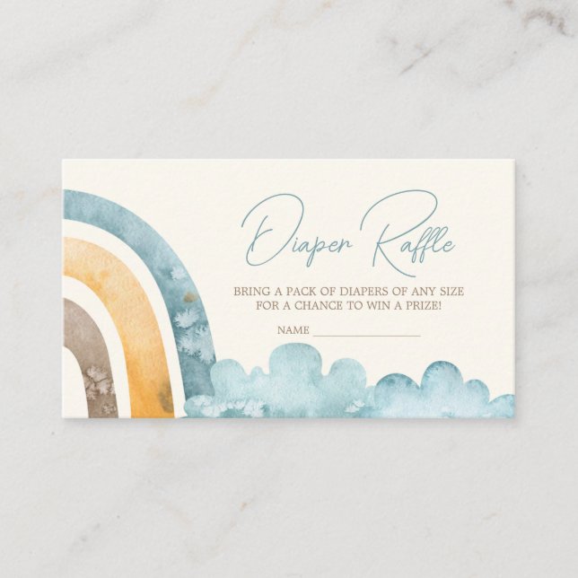 Here Comes The Son Retro Diaper Raffle Enclosure Card (Front)