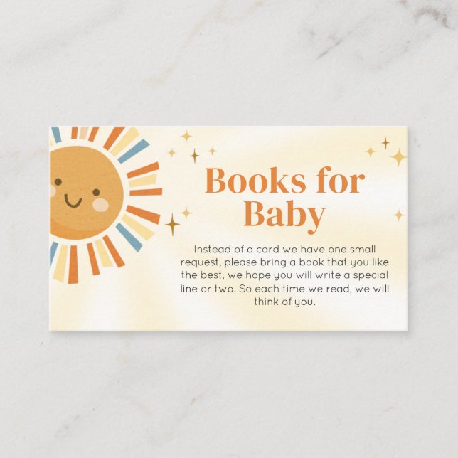 Here Comes the Son Retro Sunshine Books for Baby Enclosure Card (Front)