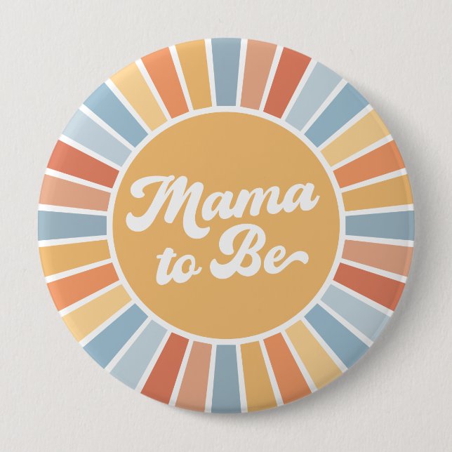 Here Comes the Son Retro Sunshine Boy Baby Shower 10 Cm Round Badge (Front)