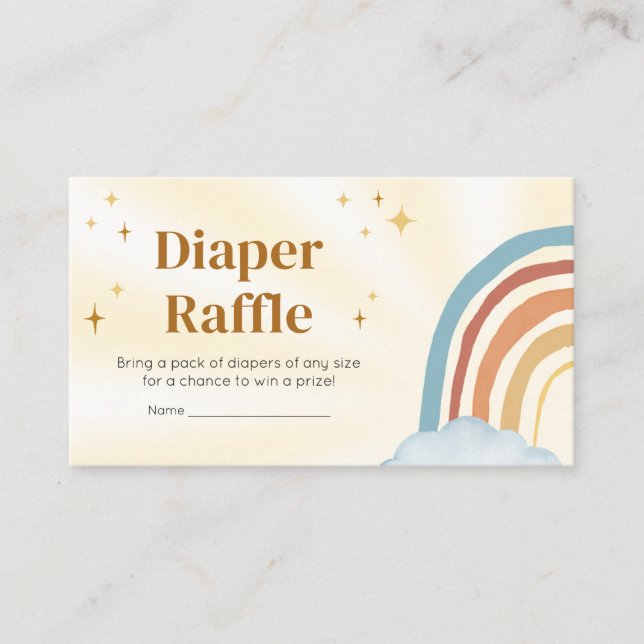 Here Comes the Son Retro Sunshine Diaper Raffle Enclosure Card (Front)