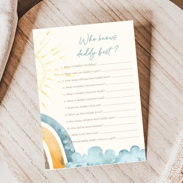 Here Comes The Son Shower Who Knows Daddy Game (Here Comes the Son Baby Shower Game)