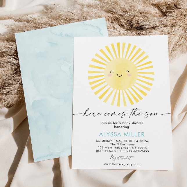 Here Comes the Son Sunshine Baby Shower Invitation (Creator Uploaded)