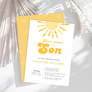 Here Comes The Son Sunshine Baby Shower Invitation
