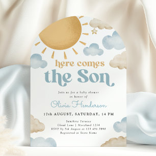 Here Comes the Son Sunshine Baby Shower Invitation