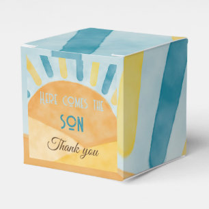 Here Comes the Son Sunshine Blue Ray Baby Shower Favour Box