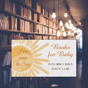 Here Comes the Son Sunshine Book for Baby Shower Enclosure Card
