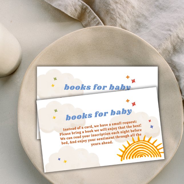 Here Comes The Son Sunshine Books For Baby Shower  Enclosure Card (Here Comes The Son Sunshine Books For Baby Shower Enclosure Card)
