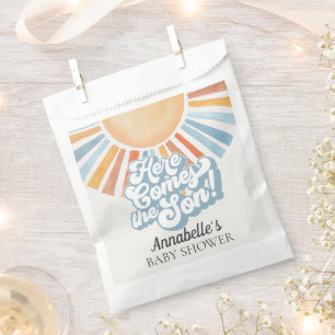 Here Comes the Son Sunshine Boy Baby Shower Favour Bag