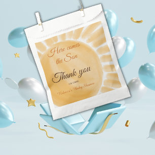 Here Comes the Son Sunshine Yellow Ray Baby Shower Favour Bag