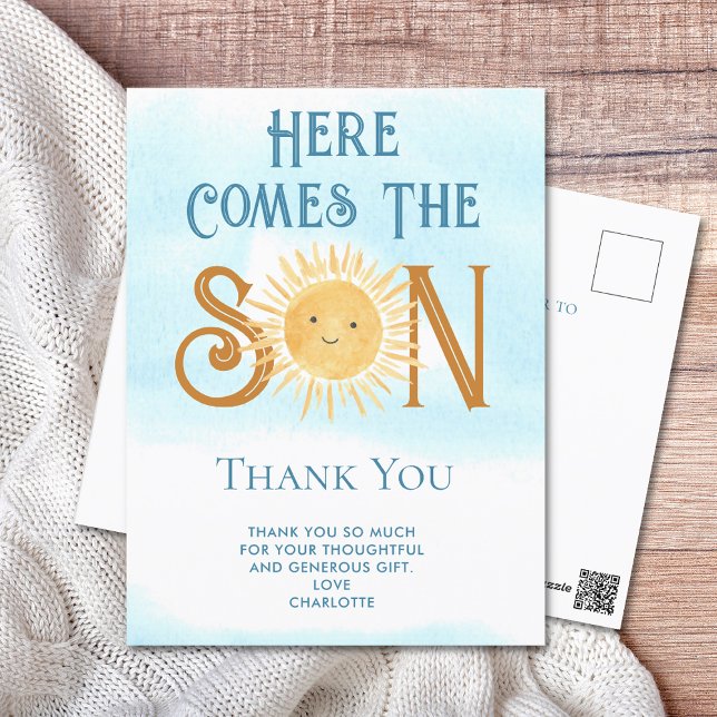 Here Comes The Son Thank You Postcard (Creator Uploaded)