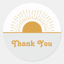 Here Comes The Son Thank You Stickers