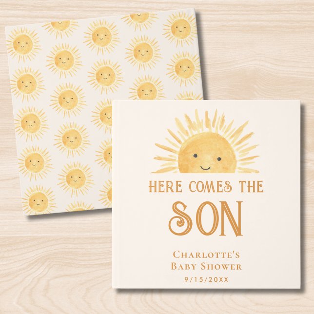 Here Comes the Son Yellow Sunshine Baby Shower Guest Book (Creator Uploaded)